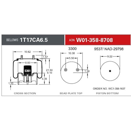 Firestone 1T17CA6.5 CB 2x3/4CF STUD PSTN 2WSHR NUT W013588708